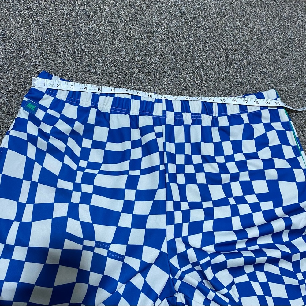 Melody Ehsani Warp Baggy Women’s Track Pants 2X XXL blue white checkered warped - Picture 16 of 16